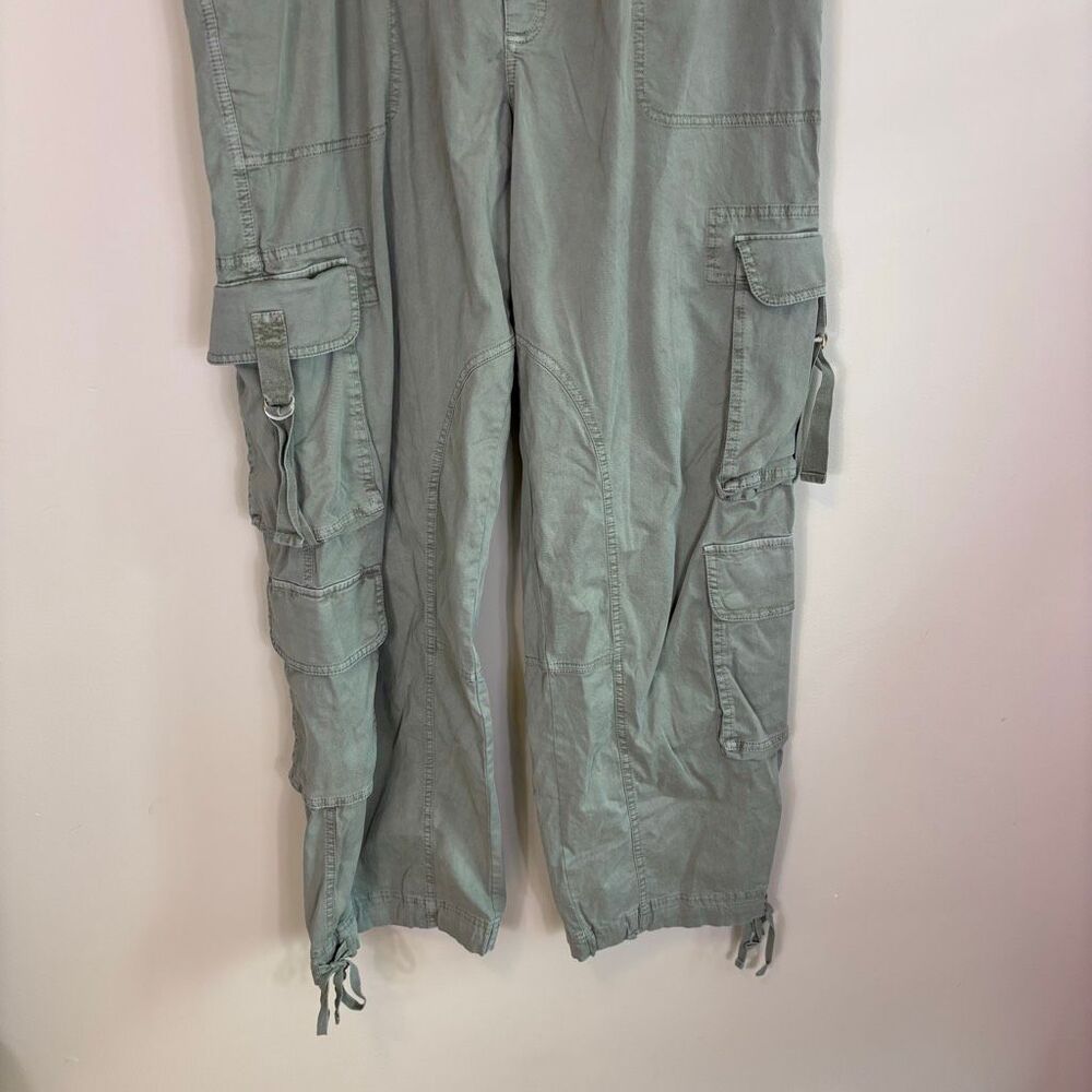 Abercrombie & Fitch Women's Garment Dyed Green Cargo Wide Leg Pants Size XL - Picture 4 of 5